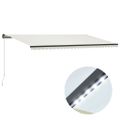 vidaXL Ručne zaťahovacia markíza s LED 600x300 cm krémová
