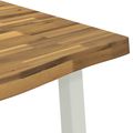 vidaXL 120 x 70 x 75 cm Pevné akáciové drevo Biela Obdĺžnikový