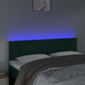 vidaXL Čelo postele s LED tmavozelené 144x5x78/88 cm zamat