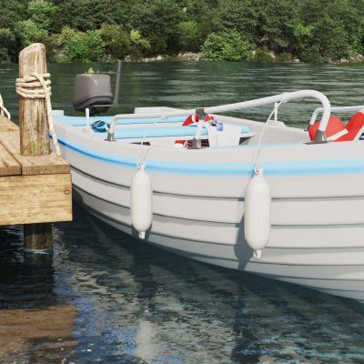 vidaXL Nárazníky na člny 2 ks Ø 11 x 40 cm Biela PVC