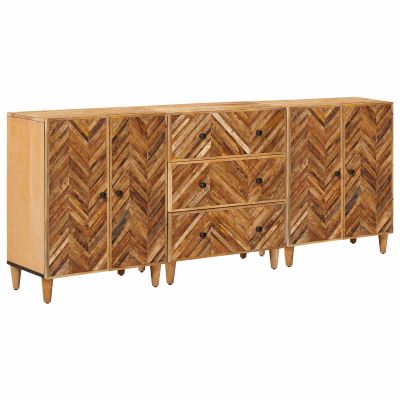 vidaXL Úložné skrine 3 pcs Hnedá 60 x 33,5 x 75 cm Masívne mango drevo