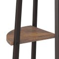 vidaXL Rohový regál s 5 policami, tmavohnedo čierny 45,5x31,5x180 cm