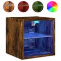 vidaXL TV nástenné skrinky s LED svetlami 2 ks dymový dub 30x28,5x30cm
