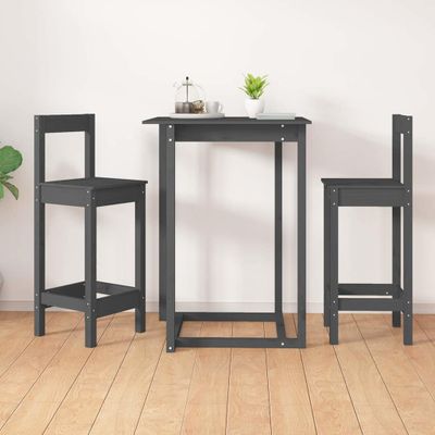 vidaXL Barové stoličky 2 ks sivé 40x41,5x112 cm borovicový masív