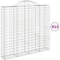 vidaXL Oblúkové gabiónové koše 13 ks 200x50x180/200 pozinkované železo