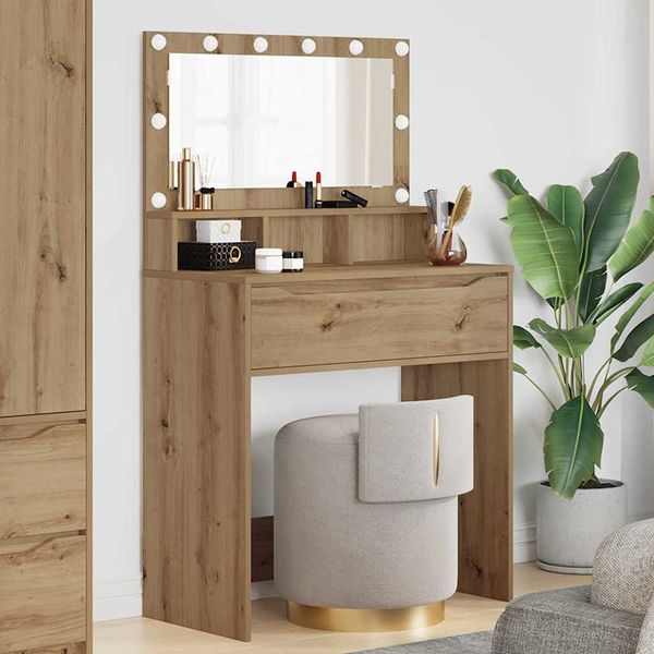 vidaXL Toaletné stolíky do spálne Remeselný dub 80 x 39,6 x 135 cm