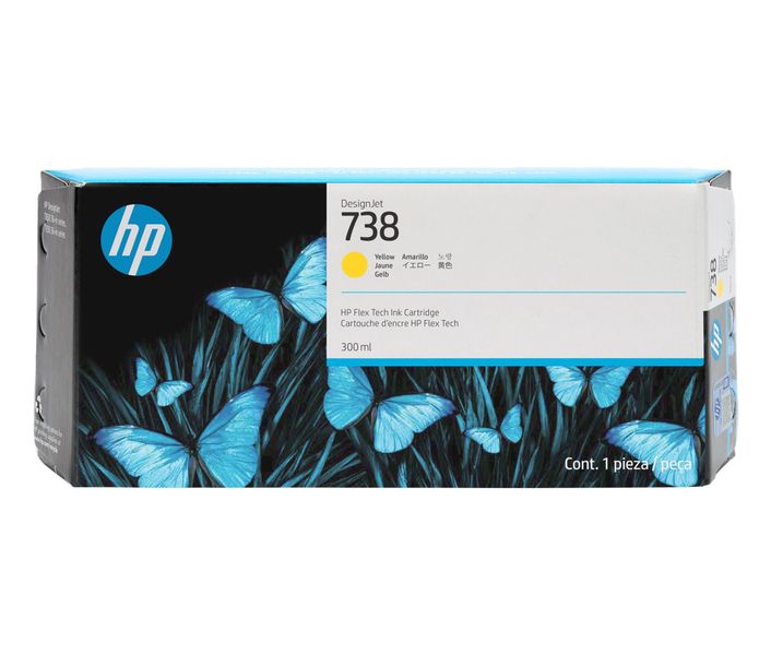 HP 738 žltá atramentová kazeta (300ml), 676M8A