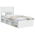 vidaXL Posteľový rám s úložným priestorom a čelom Biela 75 x 190 cm