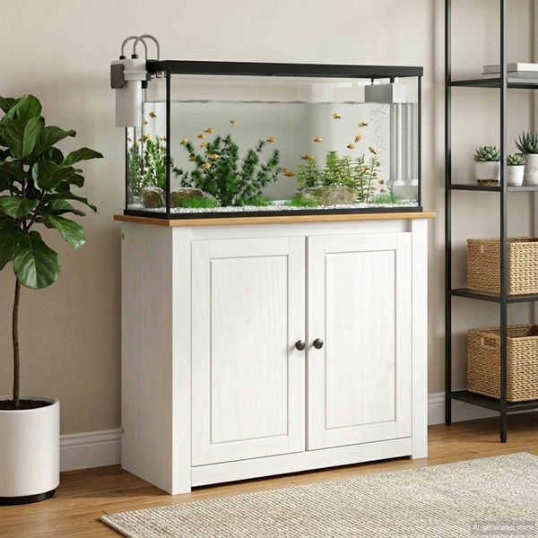 vidaXL Stojan na akvárium PANAMA Biela a hnedá 81 x 36 x 73 cm 250 kg
