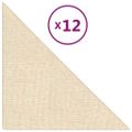 vidaXL Nástenné panely 12 ks krémové 30x30 cm látkové 0,54 m²