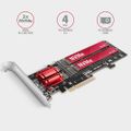 AXAGON PCEM2-ND, PCIe x8 riadič - 2x M.2 NVMe M-kľúčový slot, RAID, podpora desiek bez bifurkácie, vč. LP Radic, PCIe x8, pre 2x M.2 SSD, NVMe M-Kľúč, podpora RAID, včetne low profile záslepky