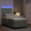 vidaXL LED box s pružinami Svetlosivá 90 x 190 cm Zamat