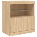 vidaXL Komoda s LED svetlami dub sonoma 181,5x37x67 cm