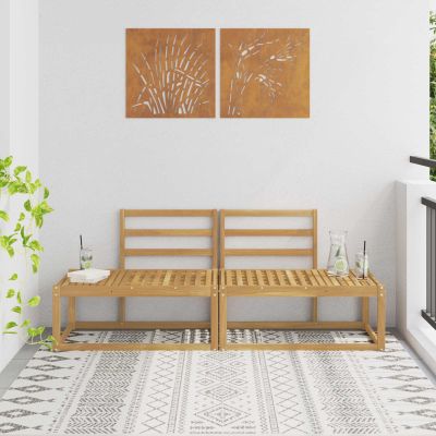 vidaXL Vonkajšia koncová pohovka 2 Kus Biela 182,5 x 63 x 73 cm