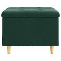 vidaXL Ottoman s Úložným Priestorom Tmavozelená 60 x 60 x 45 cm Zamat