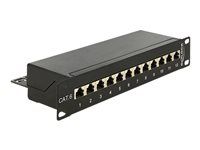 10" patch panel 12 portov Cat.6 čierny