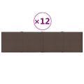 vidaXL Nástenné panely 12 ks sivohnedé 60x15 cm látkové 1,08 m²