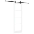 vidaXL Posuvné dvere Biela 78 x 232 cm Masívne borovicové drevo a sklo