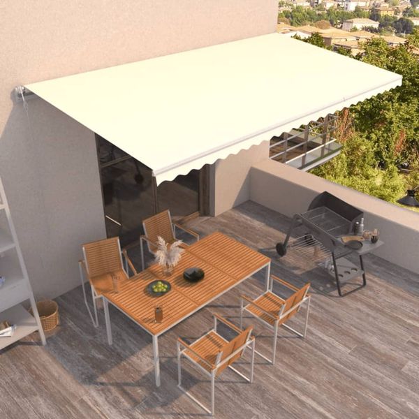 vidaXL Automatická zaťahovacia markíza 600x300 cm krémová