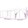 vidaXL Párty stan s 10 sieťkovanými bočnými stenami červený 3x12m HDPE