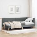vidaXL Rohový rám postele s čelnou doskou Tmavo šedá 90 cm x 190 cm