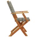 vidaXL Skladacie stoličky 6 ks, sivý polyratan a masívne drevo