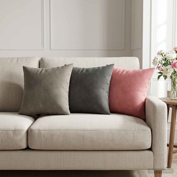 vidaXL Poťah na podložku 2 pcs HEERLEN Svetlosivá 30 x 30 cm Zamat