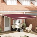 vidaXL Ručne zaťahovacia markíza burgundská 400x300 cm
