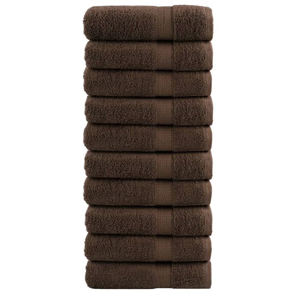 vidaXL Prémiové osušky SOLUND 10 ks hnedé 100x150 cm 600 g/m2