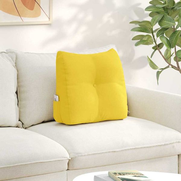 vidaXL Poduška na chrbát Svetložltá 45 x 24 x 50 cm látka