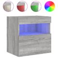 vidaXL TV nástenné skrinky s LED svetlami 2 ks sivé sonoma 40x30x40 cm