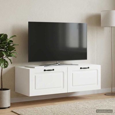 vidaXL Nástenná TV skrinka Biela 98 x 41 x 30 cm Kompozitné drevo