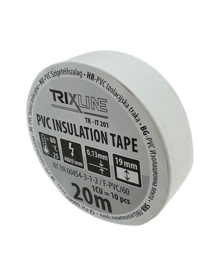 PVC izolačná páska TR-IT 201 20m, 0,13mm biela TRIXLINE