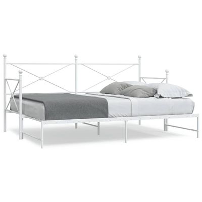 vidaXL Váľanda s kolieskom bez matraca Biela 80x200 cm Oceľ