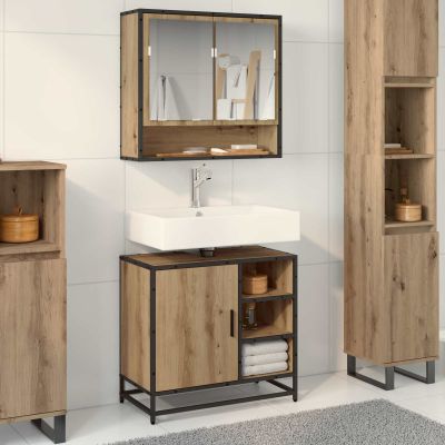 vidaXL Sada kúpeľňového nábytku 2 pcs Remeselný dub Kompozitné drevo
