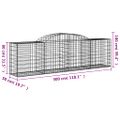 vidaXL Oblúkové gabionové koše 6 ks 300x50x80/100cm pozinkované železo