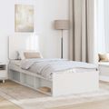 vidaXL Rám postele Biela 90 x 190 cm Masívne borovicové drevo