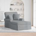 vidaXL Pufa s sukňou 3 ks Svetlosivá látka 91 x 157 x 91 cm