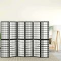vidaXL Skladací paraván so 6 panelmi japonský štýl 240x170 cm čierny