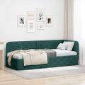 vidaXL Rohový rám postele Tmavozelená 80 x 200 cm látka