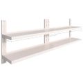 vidaXL Nástenné regály s 2 policami 2 ks nehrdzavejúca oceľ 240x30 cm