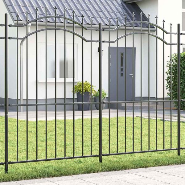 vidaXL Záhradný plot Woerden Sivá 240 x 215 cm Povrchovo upravená oceľ
