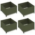 vidaXL Obrubník trávnika 4 ks 60 x 60 x 35 cm Oceľ Olivovo zelená