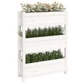 vidaXL Kvetináč biely 112x25x104,5 cm borovicový masív