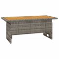 vidaXL Záhradný stôl šedý 100x50x43/63 cm masívna akácia a polyratan