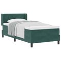vidaXL Posteľ s pružinovým rámom Tmavozelená 200 x 90 cm Zamat