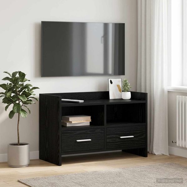 vidaXL TV skrinka 71,5 x 33 x 47 cm Čierny dub Kompozitné drevo