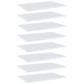 vidaXL Prídavné police 8 ks, lesklé biele 60x40x1,5 cm, drevotrieska