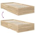vidaXL Rám postele so zásuvkou Sonoma dub 90 x 200 cm Kompozitné drevo