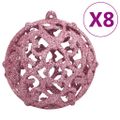 vidaXL 111-dielna sada vianočných ozdôb ružová polystyrén